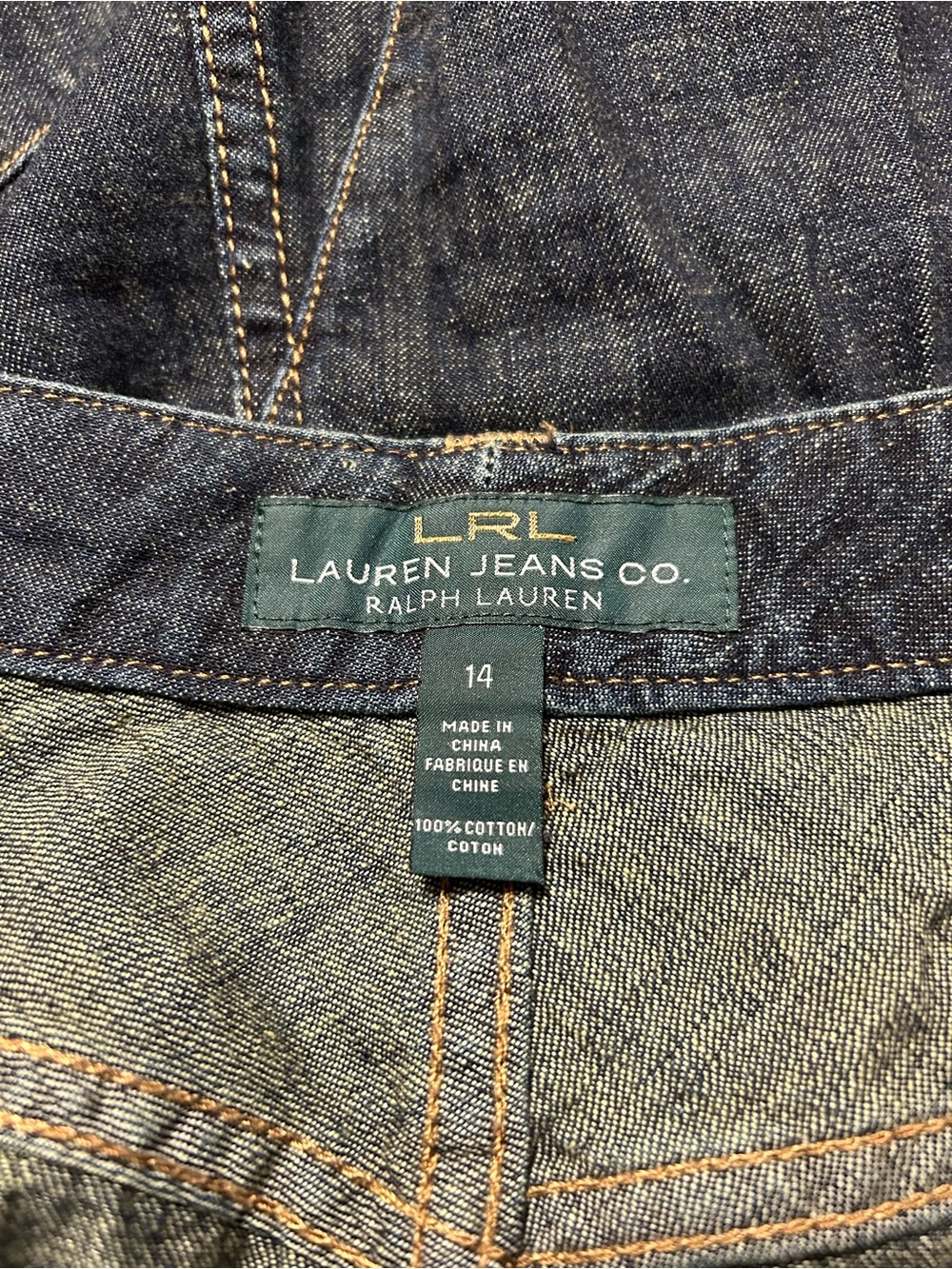Ralph Lauren Dark Indigo A-Line Patchwork Denim Skirt - Picture 4 of 5